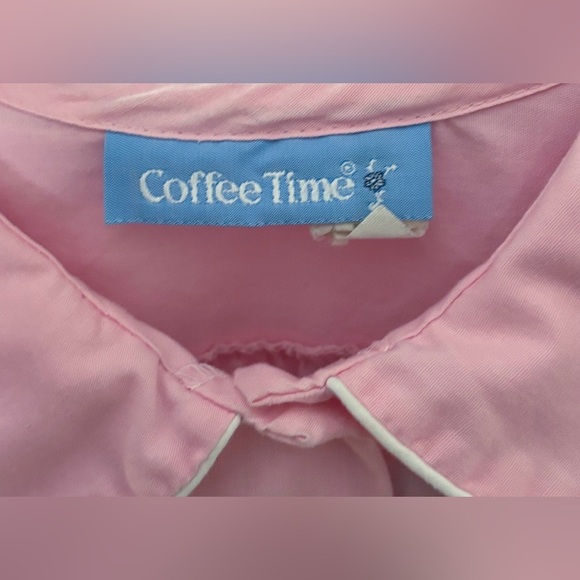 Vintage Pink House Coat Robe Peter Pan Collar Size Medium Snap Closure Twee - Picture 3 of 5